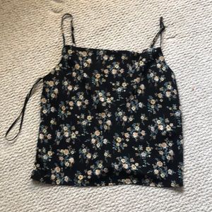 Yellow and black floral top